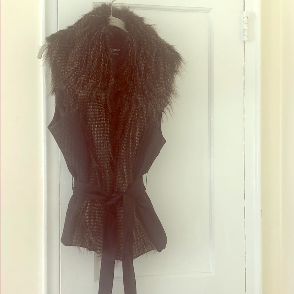 Bebe faux fox fur vest.